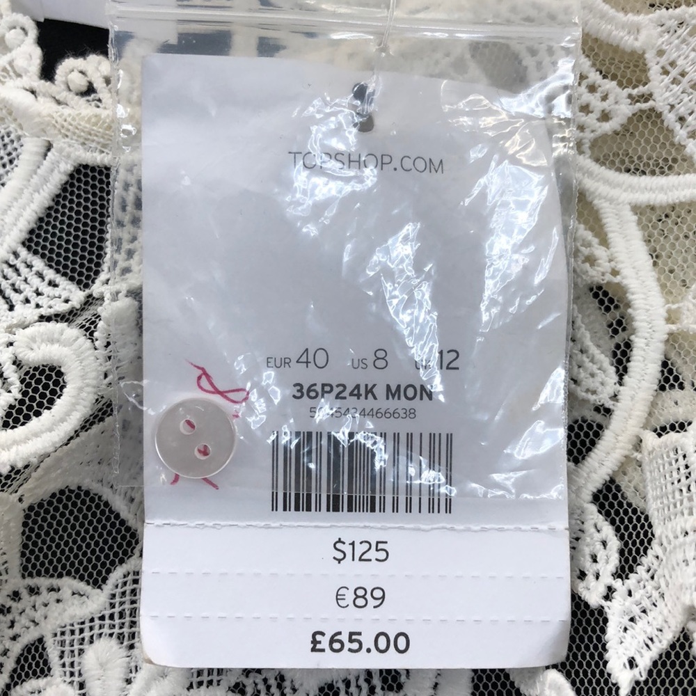 Topshop Black White Lace Top Shorts Romper NWT - Picture 8 of 10